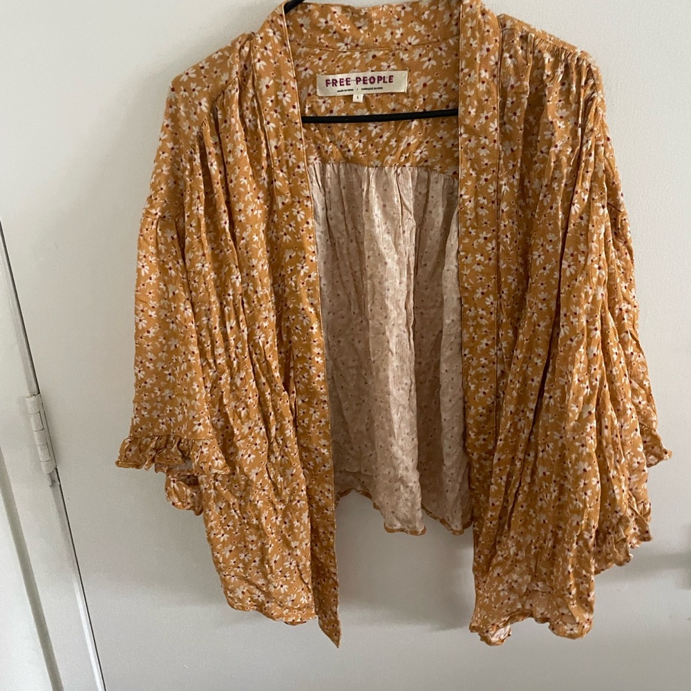 Free People Floral Kimono Cardigan